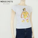 ノーシークレッツ(NO SECRETS)レディース 半袖Tシャツ ホワイト系 人物 ラインストーン飾り (サイズ/38)*no1004(4)
