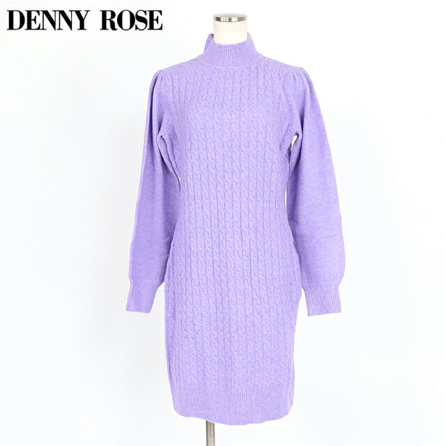 デニーローズ（DENNY ROSE ）レディース ロングワンピース パープル系 アラン編みハイネックニットワンピ （サイズ/M）*rc0526