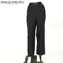 リナシメント( RINASCIMENTO )レディース ロングパンツ ブラック系 バックルウエストワイドパンツ イタリア製 (サイズ/XS)*rc1040(4)