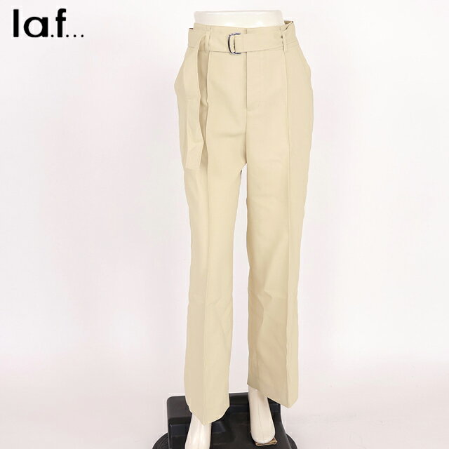 樂天商城 - ラ エフ（la.f…）レディース ロングパンツ ベージュ系 リボンベルト付きロングパンツ （サイズ/3）*ro0058