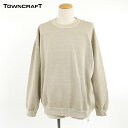 タウンクラフト(TOWN CRAFT)メンズ 訳あり トレーナー ブラウン系 ヴィンテージ染 色落ち加工 裏起毛 (サイズ/L/XL)*ro1106
