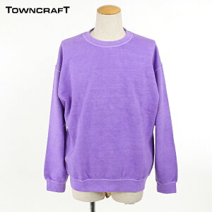 タウンクラフト(TOWN CRAFT)メンズ 訳あり トレーナー パープル系 ヴィンテージ染 色落ち加工 裏起毛 (サイズ/L/XL)*ro1115