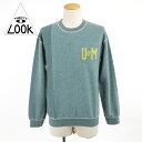スリフティールック(THRIFTY LOOK)メンズ 訳あり トレーナー グリーン系 古着イメージ 胸に刺繍 表起毛 (サイズ/S/M/L/XL)*ro1126