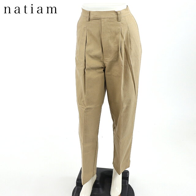 ナティム（natiam）レディース ロングパンツ ブラウン系 　タックパンツ （サイズ/S）*ro1153