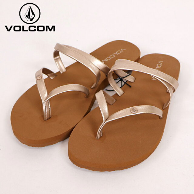 樂天商城 - ボルコム（VOLCOM）レディース/メンズ ビーチサンダル ゴールド系 ロゴマーク付き （サイズ/23/24）*ro2058
