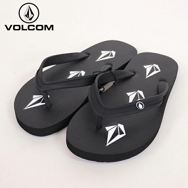乐天商城 - ボルコム（VOLCOM）レディース/メンズ ビーチサンダル ブラック系 ロゴマーク付き （サイズ/24/26）*ro2061