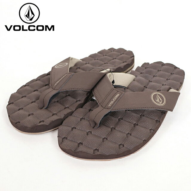 樂天商城 - ボルコム（VOLCOM）レディース/メンズ ビーチサンダル ブラウン系 ロゴマーク付き （サイズ/27）*ro2062