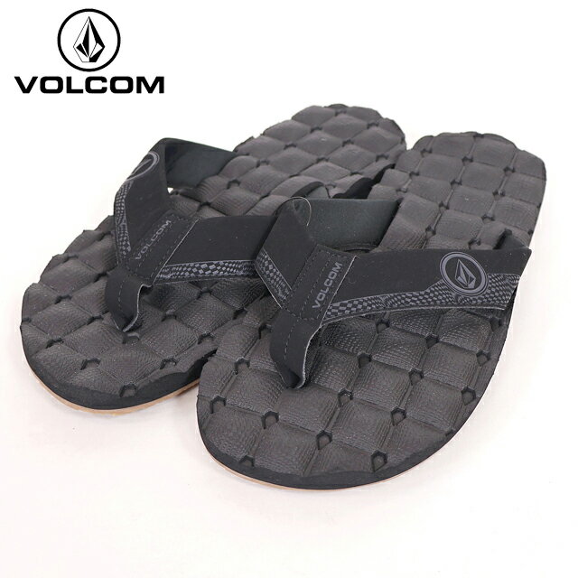 樂天商城 - ボルコム（VOLCOM）レディース/メンズ ビーチサンダル ブラック系 ロゴマーク付き （サイズ/25/27）*ro2064