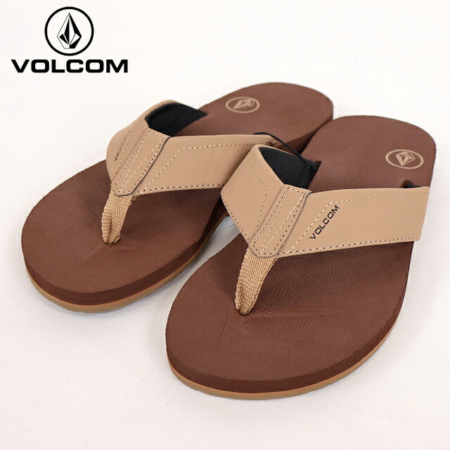 樂天商城 - ボルコム（VOLCOM）レディース/メンズ ビーチサンダル ブラウン系 ロゴマーク付き （サイズ/25/28）*ro2065