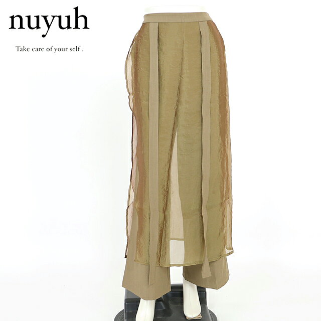樂天商城 - ウユ（nuyuh）レディース ロングパンツ ブラウン系 　レイヤードパンツ （サイズ/S/M）*rp0016