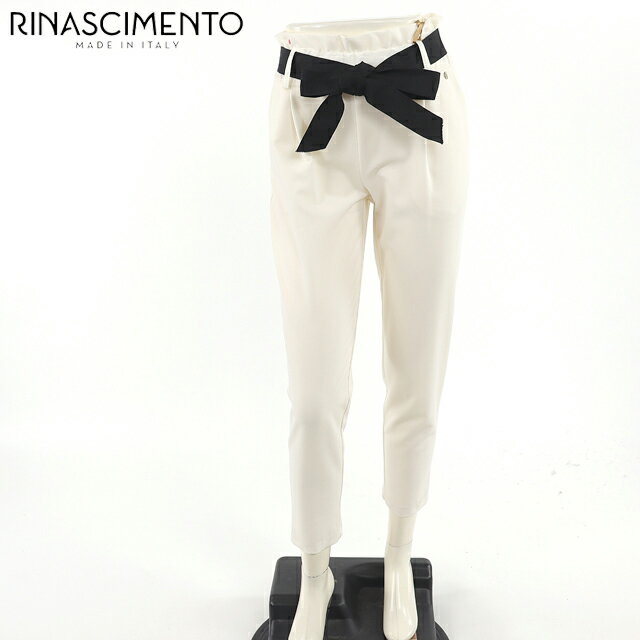 樂天商城 - リナシメント（RINASCIMENTO）レディース ロングパンツ ホワイト系 　グログランリボンパンツ イタリア製 （サイズ/XS/S）*sa0047