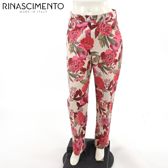 樂天商城 - リナシメント（RINASCIMENTO）レディース ロングパンツ レッド系 　フラワーパンツ イタリア製 （サイズ/M）*sa0069