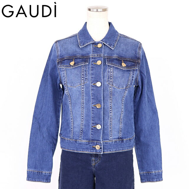 樂天商城 - ガウディ（GAUDI）レディース デニムジャケット ネイビー系 金ボタンGジャン （サイズ/XS/M）*sa1015