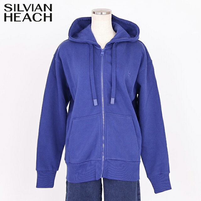 樂天商城 - シルビアン ヒーチ（SILVIAN HEACH）レディース ジップアップパーカー ブルー系 立体ロゴマークパーカー （サイズ/XS）*sa1033