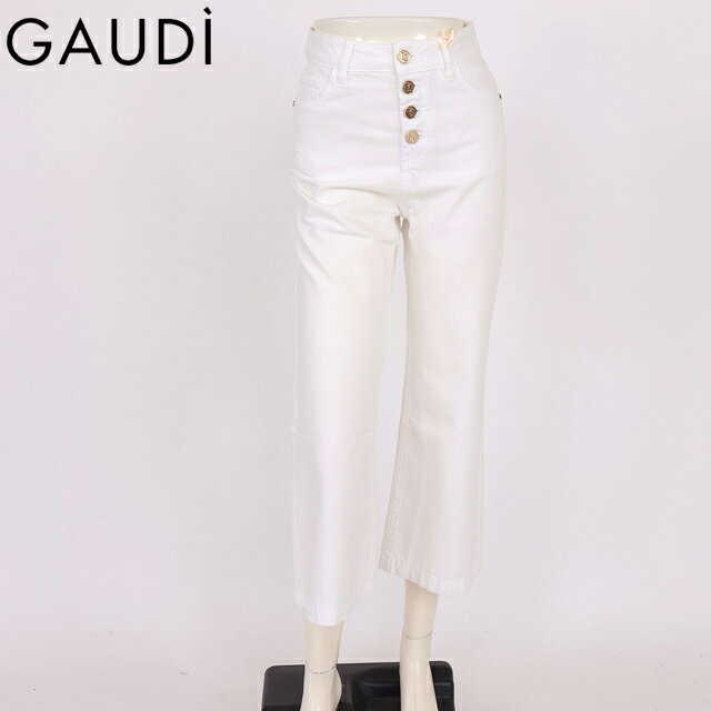 樂天商城 - ガウディ（GAUDI）レディース ロングパンツ ホワイト系 綿リョセル製品染めマリンストレートパンツ （サイズ/25/26）*sa1050
