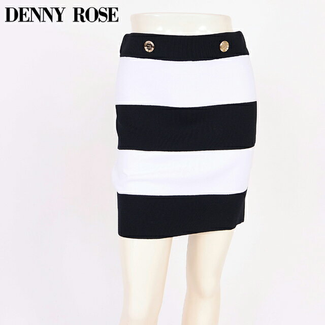 樂天商城 - デニーローズ（DENNY ROSE）レディース ミニスカート ブラック系 白×黒 太ボーダーニットスカート （サイズ/S）*sa1064