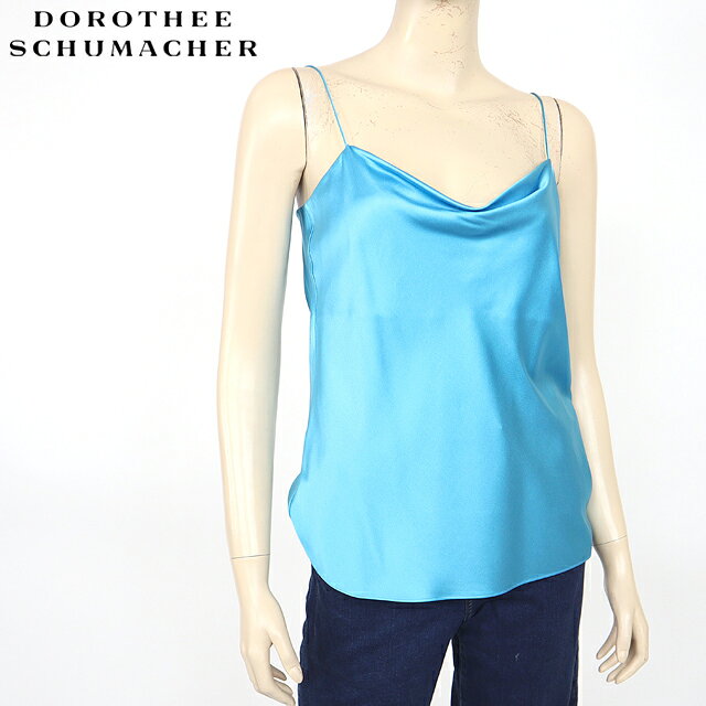 ドロシー・シューマッハ（DOROTHEE SCHUMACHER）レディース キャミソール ブルー系 　光沢あり　シルク混紡 （サイズ/2）*sh0039
