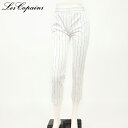 レコパン（Les Copains）レディース ロングパンツ ホワイト系 　ストライプ柄 （サイズ/38）*si0086