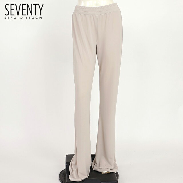 セブンティ（SEVENTY）レディース ロングパンツ ベージュ系 無地ブーツカットパンツ イタリア製 （サイズ/S）*sk0310