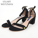 スチュアート ワイツマン(STUART WEITZMAN)レディース 訳あり サンダル ブラック系 アンクルストラップローヒールサンダル (サイズ/35h)*s...