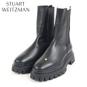 スチュアート ワイツマン(STUART WEITZMAN)レディース 訳あり ブーツ ブラック系 サイドリブレザーミドルブーツ (サイズ/37)*sw0021
