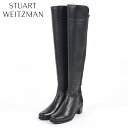 スチュアート ワイツマン(STUART WEITZMAN)レディース 訳あり ブーツ ブラック系 異素材切替ローヒールニーハイブーツ (サイズ/36/37)*s...