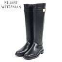 スチュアート ワイツマン(STUART WEITZMAN)レディース 訳あり ブーツ ブラック系 ロゴプレート付きローヒールレザーロングブーツ (サイズ/35)...