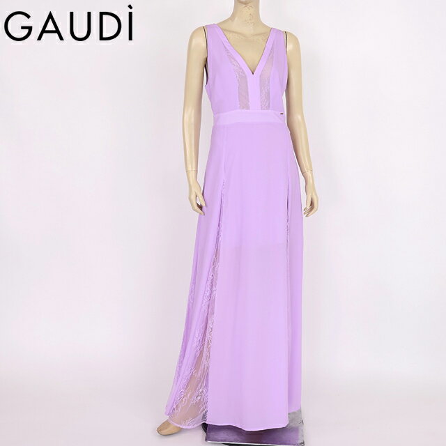 樂天商城 - ガウディ（GAUDI）レディース ドレス パープル系 レース切替ジョーゼットロングドレス （サイズ/42）*uw0003