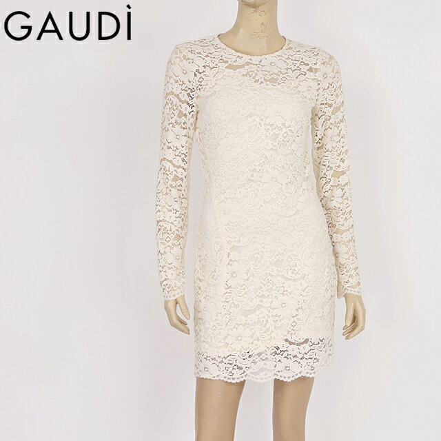 樂天商城 - ガウディ（GAUDI）レディース ワンピース ミディアム ホワイト系 インナー付きベルベットレースワンピ （サイズ/40）*uw0007