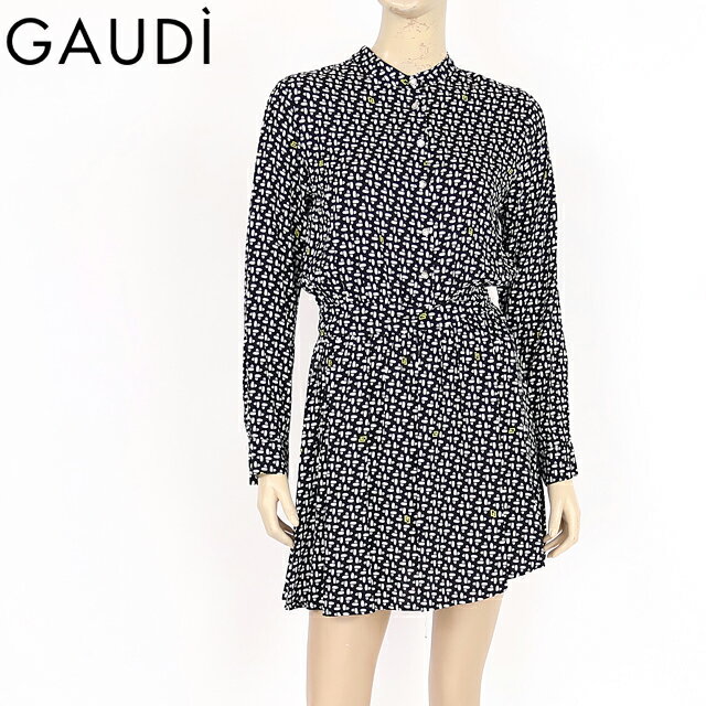 樂天商城 - ガウディ（GAUDI）レディース ワンピース ミディアム ブラック系 デザインハート柄シャツワンピ （サイズ/40）*uw0008