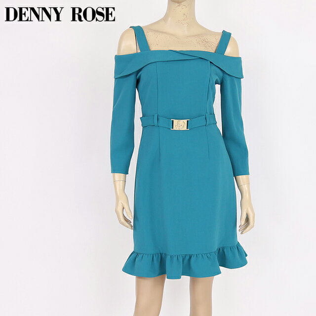 デニーローズ（DENNY ROSE）レディース ワンピース ミディアム グリーン系 ブルーグリーン ベルトポイントオフショルワンピ （サイズ/40）*uw0014