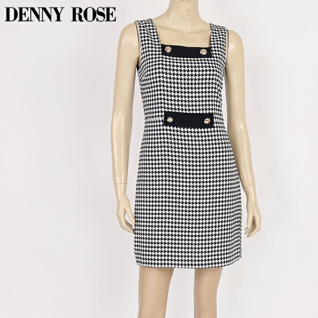 樂天商城 - デニーローズ（DENNY ROSE）レディース ワンピース ミディアム ブラック系 千鳥格子プリントジャンパースカートワンピ （サイズ/40）*uw0015