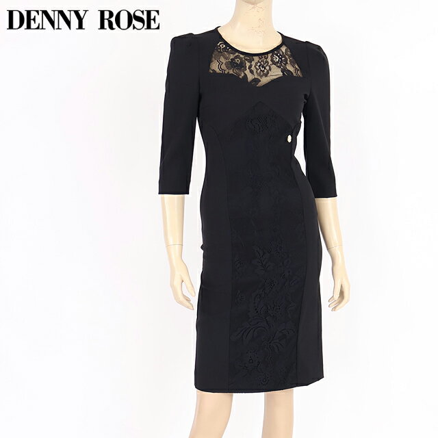 樂天商城 - デニーローズ（DENNY ROSE）レディース ワンピース ミディアム ブラック系 レース切替ワンピ （サイズ/40/42/44）*uw0024