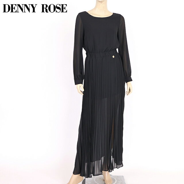 乐天商城 - デニーローズ（DENNY ROSE）レディース ロングワンピース ブラック系 ロングプリーツジョーゼットワンピ （サイズ/40/42/44）*uw0026