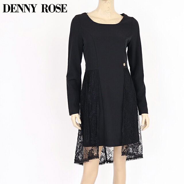 樂天商城 - デニーローズ（DENNY ROSE）レディース ワンピース ミディアム ブラック系 レースドッキングワンピ （サイズ/42）*uw0027