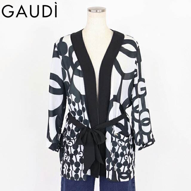 樂天商城 - ガウディ（GAUDI）レディース 長袖ブラウス ホワイト系 サークルプリント羽織ブラウス （サイズ/42）*uw0034