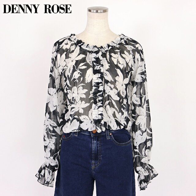 樂天商城 - デニーローズ（DENNY ROSE）レディース 長袖ブラウス ホワイト系 シャドーフラワープリントオフショルブラウス イタリア製 （サイズ/40/42/44）*uw0042