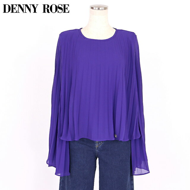 樂天商城 - デニーローズ（DENNY ROSE）レディース 長袖ブラウス パープル系 ジョーゼットプリーツブラウス （サイズ/40）*uw0049