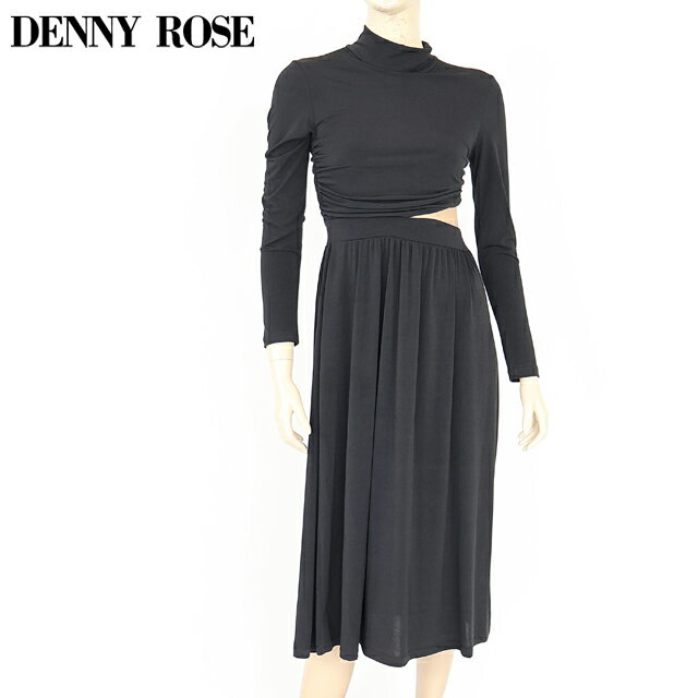 デニーローズ（DENNY ROSE）レディース ワンピース ミディアム ブラック系 ウェストシースルーポイントボトルネックOP イタリア製 （サイズ/40）*wd0041