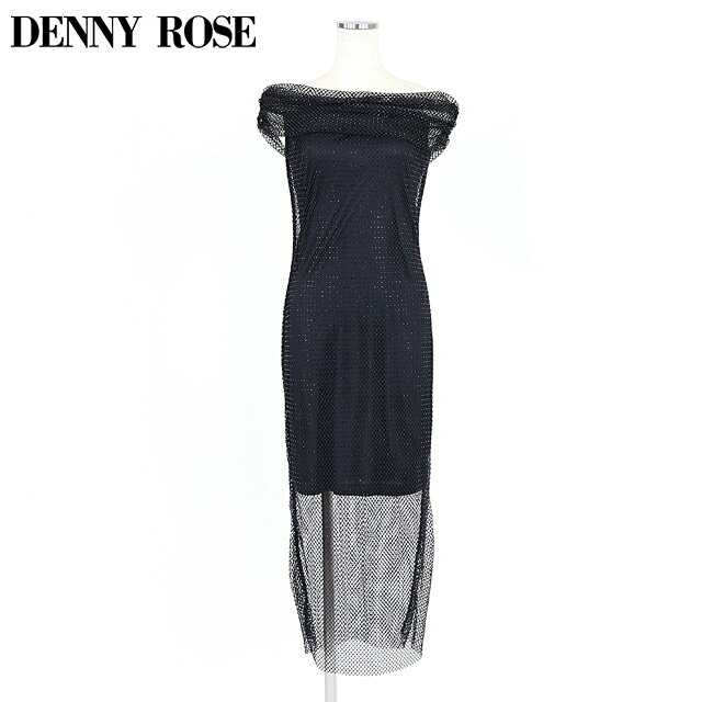 樂天商城 - デニーローズ（DENNY ROSE）レディース ロングワンピース ブラック系 　ビーズネットオフショルダーロングワンピース （サイズ/40）*wd1042