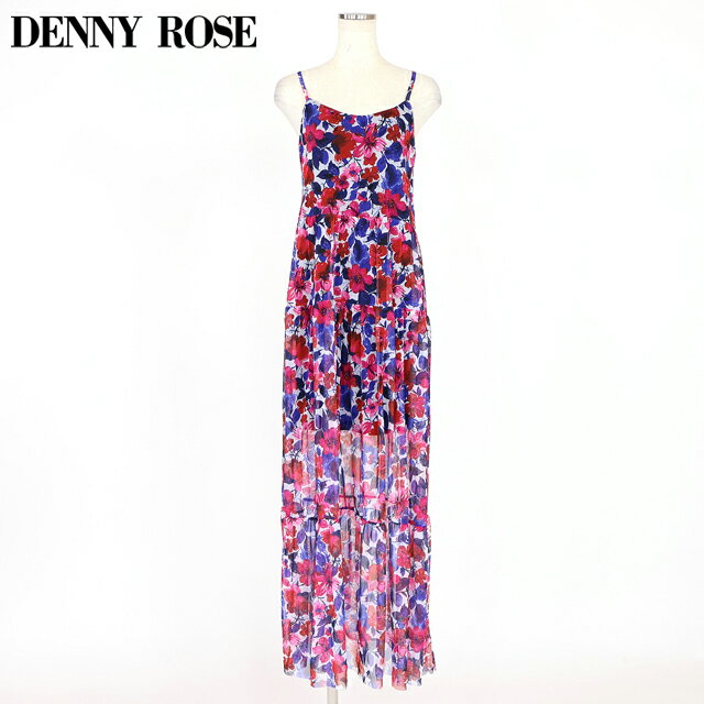 樂天商城 - デニーローズ（DENNY ROSE）レディース ロングワンピース マルチカラー系 　フラワープリントチュールキャミワンピ イタリア製 （サイズ/40/42）*wd1056