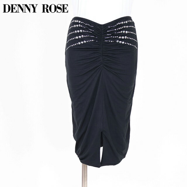 樂天商城 - デニーローズ（DENNY ROSE）レディース ひざ丈スカート ブラック系 　前スリットスタッズポイントタイトスカート イタリア製 （サイズ/40/42/44）*wd1058