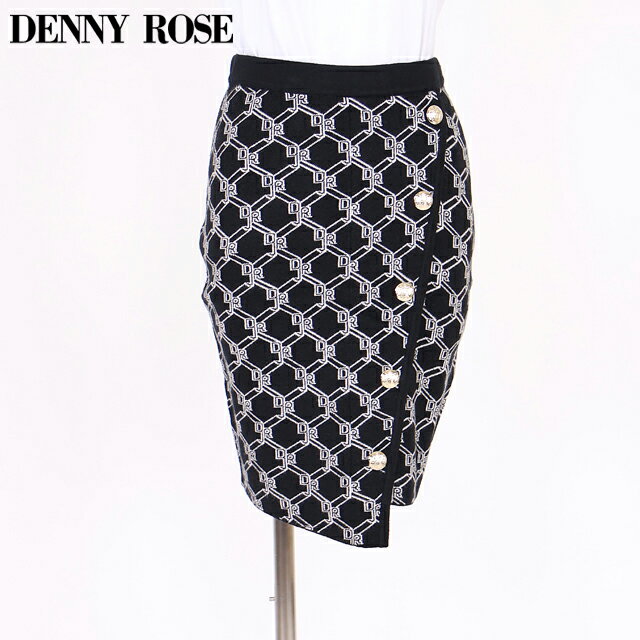 樂天商城 - デニーローズ（DENNY ROSE）レディース ミニスカート ブラック系 　DRJ格子ジャガードボタンポイントニットスカート （サイズ/XS）*wd1064