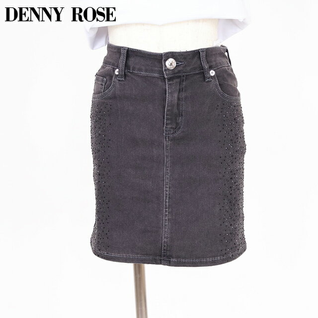 樂天商城 - デニーローズ（DENNY ROSE）レディース ミニスカート ブラック系 　ストーン飾りブラックデニムミニスカート （サイズ/25）*wd1072