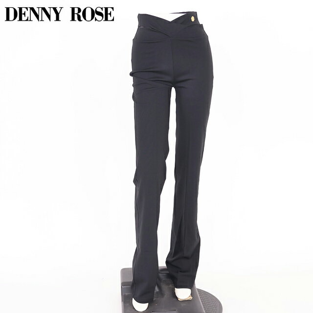 樂天商城 - デニーローズ（DENNY ROSE）レディース ロングパンツ ブラック系 　ウエストクロスポイントパンツ イタリア製 （サイズ/40/42）*wd1076