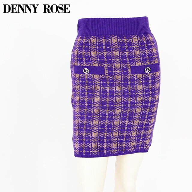 デニーローズ（DENNY ROSE）レディース ミニスカート パープル系 　チェックニットミニスカート イタリア製 （サイズ/XS）*wd1084