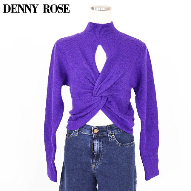 樂天商城 - デニーローズ（DENNY ROSE）レディース 長袖ニット パープル系 　ハイネック捻りデザインショートニット イタリア製 （サイズ/S）*wd1104