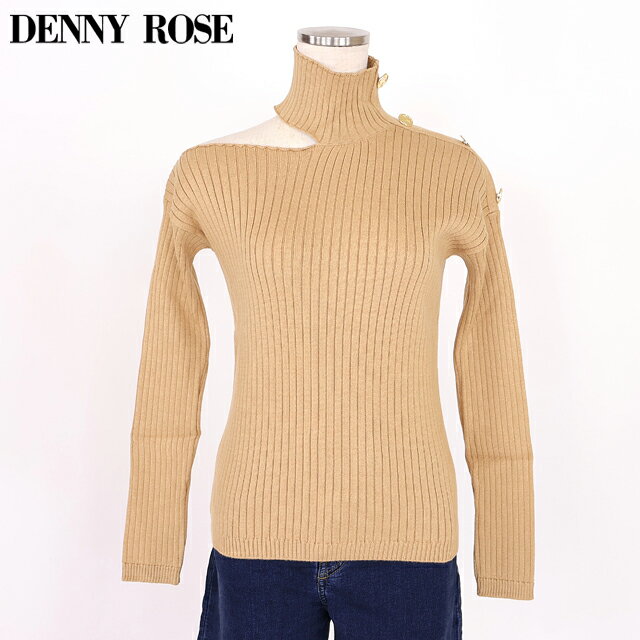 樂天商城 - デニーローズ（DENNY ROSE）レディース 長袖ニット ブラウン系 　アシンメトリーショルダータートルネックリブニット （サイズ/XS）*wd1105