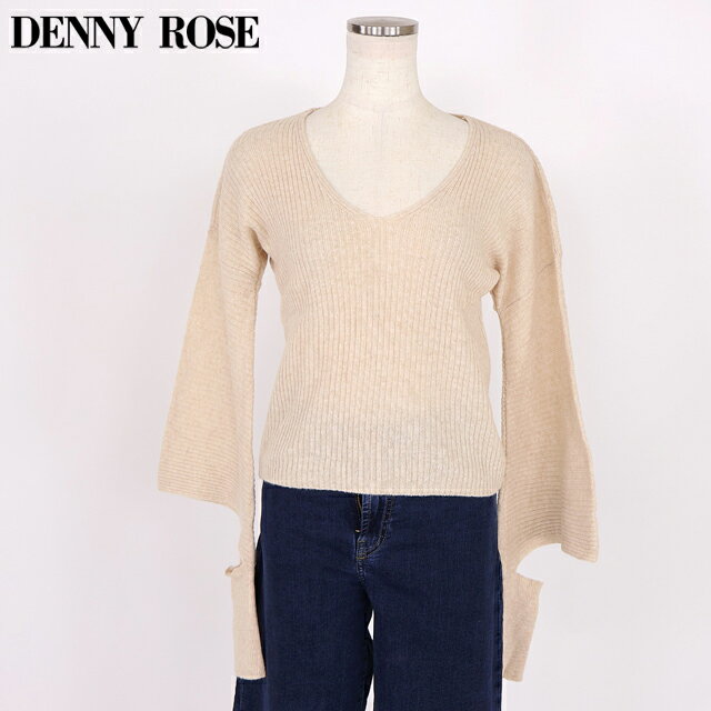 樂天商城 - デニーローズ（DENNY ROSE）レディース 長袖ニット ベージュ系 　フレアデザインスリーブリブニット イタリア製 （サイズ/XS）*wd1106