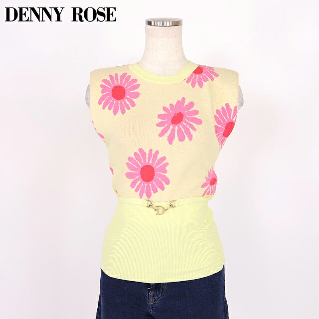 樂天商城 - デニーローズ（DENNY ROSE）レディース ノースリーブニット イエロー系 　フラワージャガードニット イタリア製 （サイズ/S）*wd1107
